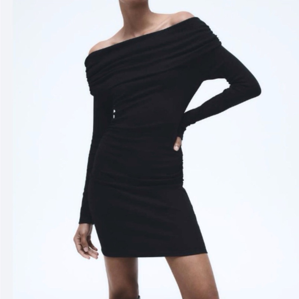 Zara Off Shoulder Long Sleeve Dress